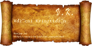 Vécsi Krisztián névjegykártya
